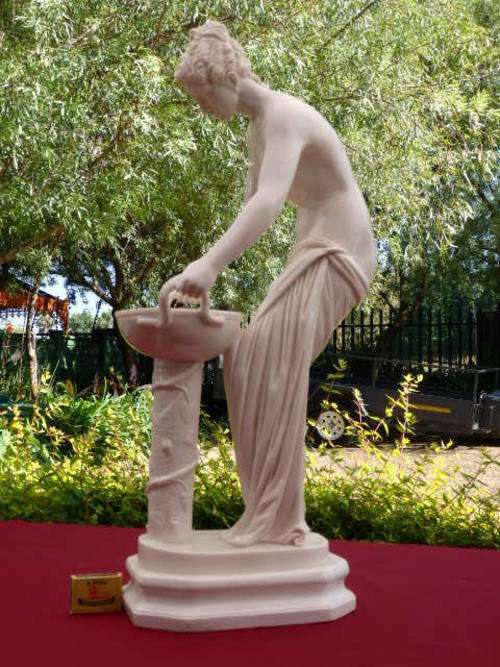 A MAGNIFICENT, HUGE SANTINI OF ITALY COMPOSITE MARBLE STATUE!!! THE WATER CARRIER... WOW!!!