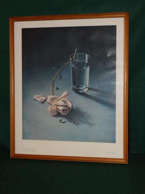 A STUNNING PRINT OF SOUTH AFRICAN/ RUSSIAN ARTIST VLADIMIR TRETCHIKOFFS PAINTING TITLED WEEPING ROSE