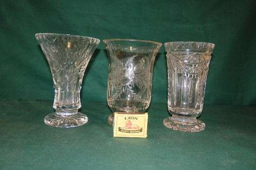 ***JOB LOT*** A STUNNING COLLECTION OF THREE DIFFERENT LEAD CUT CRYSTAL VASES