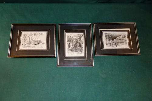 THREE FANTASTIC FRAMED VINTAGE LIMITED EDITION ETCHING "NEW ORLEANS" PRINTS BY DON DAVEY