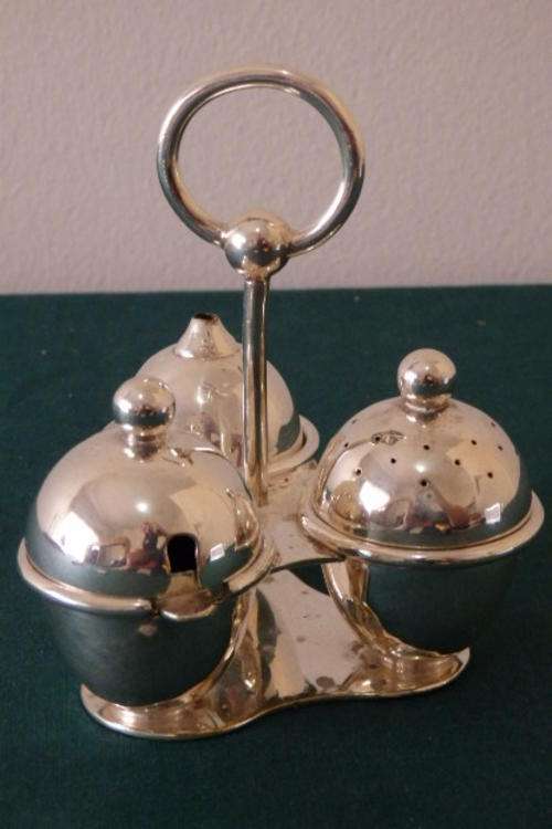 WOW! A VERY RARE c1930's SOUTH AFRICAN RAILWAYS EPNS CONDIMENT SET IN GREAT CONDITION!!!