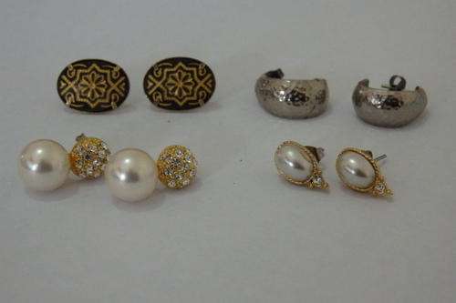 FOUR STUNNING PAIRS OF LADIES "FASHION JEWELLERY" EARRING SETS FOR PIERCED EARS