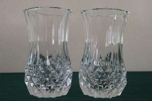TWO STUNNING CUT CRYSTAL VASES - IDEAL FOR SMALLER BUNCHES OF FLOWERS