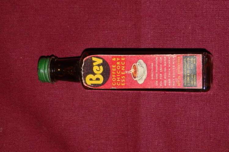 AN AMAZING VINTAGE (c1930's) BOTTLE OF J. LYONS & Co. "BEV" COFFEE AND CHICORY ESSENCE