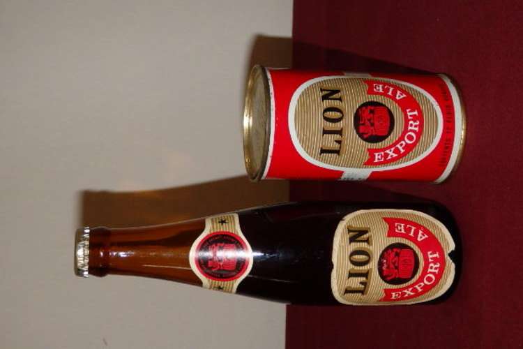 TWO EXCEPTIONALLY RARE "UNOPENED" VINTAGE LION EXPORT ALE MADE BY THE OHLSSON'S CAPE BREWERIES LTD