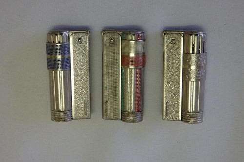 THREE AWESOME AND RARE VINTAGE AUSTRIAN MADE IMCO TRIPLEX SUPER 5700 WIND PROOF PETROL LIGHTERS