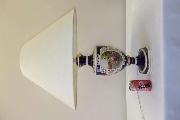 A MAGNIFICENT VINTAGE COBALT BLUE ITALIAN "SEVRES" PORCELAIN LAMP SIGNED BOUCHER ON THE BASE!!!
