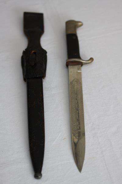 RARE ORIGINAL GERMAN WW2 DAGGER E. PACK & SON SOLINGEN ETCHED BAYONET AND SCABBARD! THIS IS AWESOME!