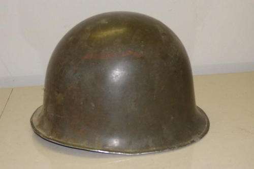 AN AMAZING VINTAGE SADF CJ FUCHS LTD (1966) GREEN "STAALDAK" HELMET WITH INNER LINING - AWESOME