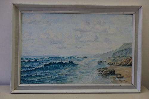 A STUNNING OIL ON BOARD SEA SCAPE PAINTING BY ARTIST FRANK MEY