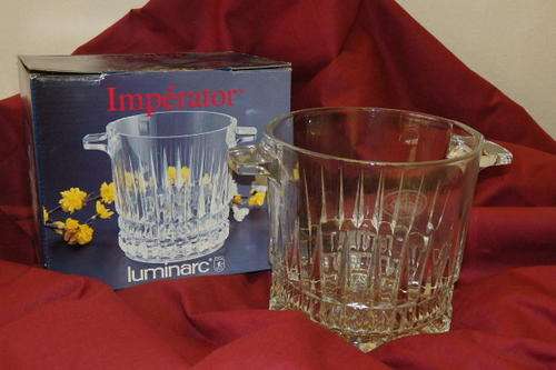 AN EXQUISITE BOXED "KWV 10 YEAR OLD BRANDY " LUMINARC OF FRANCE "IMPERATOR" CRYSTAL ICE BUCKET