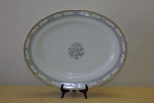 AN EXQUISITE ANTIQUE WEDGWOOD TUNSTALL IMPERIAL PORCELAIN "SYLVIA" PATTERN LARGE OVAL PLATTER