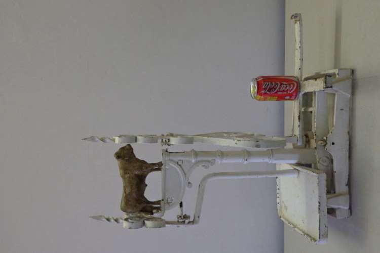 AN AWESOME AND VERY UNUSUAL VINTAGE/ ANTIQUE? BALANCING SCALE WITH A LARGE METAL BULL DECAL