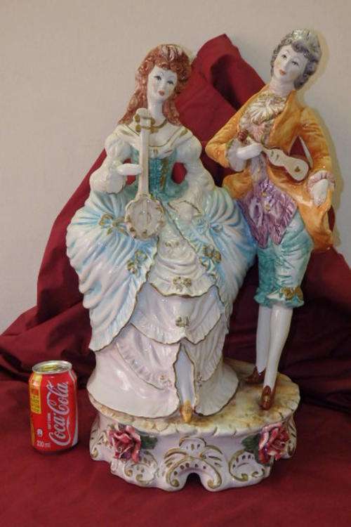 A MAGNIFICENT RARE ORIGINAL STAMPED CAPODIMONTE OF ITALY VERY LARGE (55.5cm TALL) PORCELAIN FIGURINE