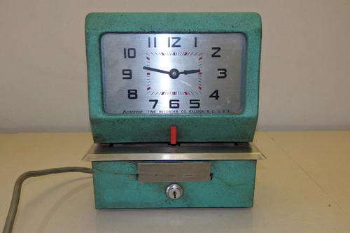 AN AWESOME USA MADE ACROPRINT TIME RECORDER CLOCKING MACHINE IN WORKING CONDITION
