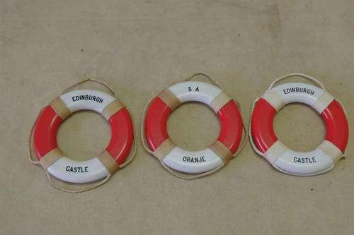 THREE AWESOME "COMMEMORATIVE" SHIPS LIFEBUOY RINGS = IDEAL BAR ORNAMENTS