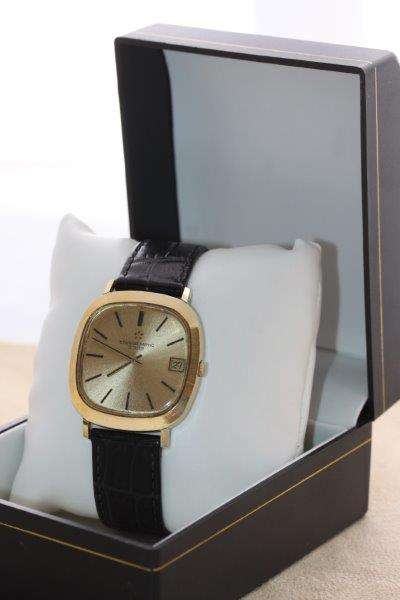 A FANTASTIC VINTAGE SWISS BREVETE "ETERNA-MATIC 3003" 21 JEWEL GOLD GENTS WATCH