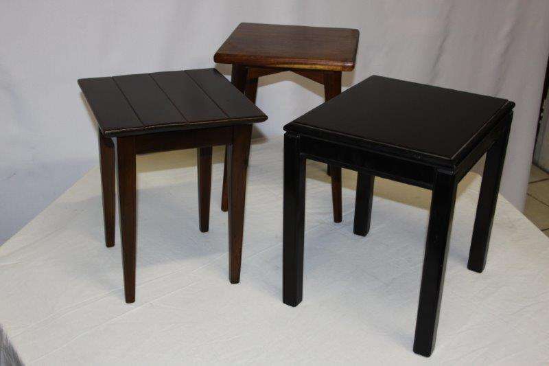 3 STUNNING VINTAGE COFFEE SIDE TABLES incl A SOLID KIAAT TABLE IN EXCELLENT CONDITION!!! bid / table