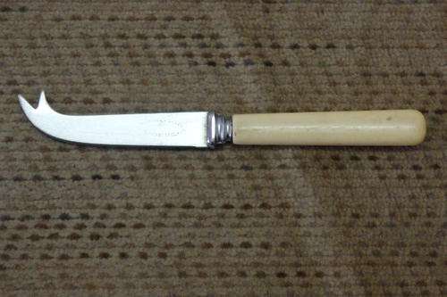 A STUNNING VINTAGE ENGLISH BONE HANDLED STYLE STAINLESS STEEL BLADE CHEESE KNIFE IN GOOD CONDITION
