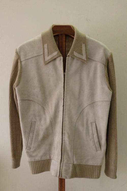 AN AWESOME VINTAGE (c1970's) "DINO CEZARE" MENS SIZE LARGE SUEDE AND KNITWEAR JACKET