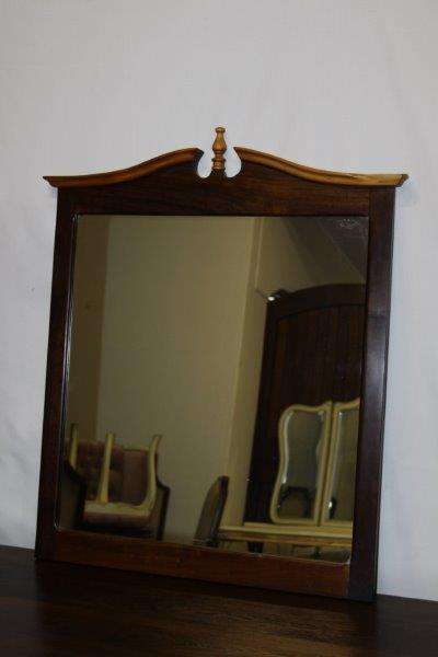 AN ABSOLUTELY STUNNING LARGE YELLOW WOOD & STINK WOOD WALL HUNG MIRROR - EXQUISITE!!!