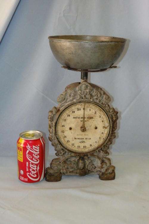 A FANTASTIC AND RARE ANTIQUE (c1920) SALTER "HOUSEHOLD SCALE No. 49" 20 lbs CAST METAL SCALE