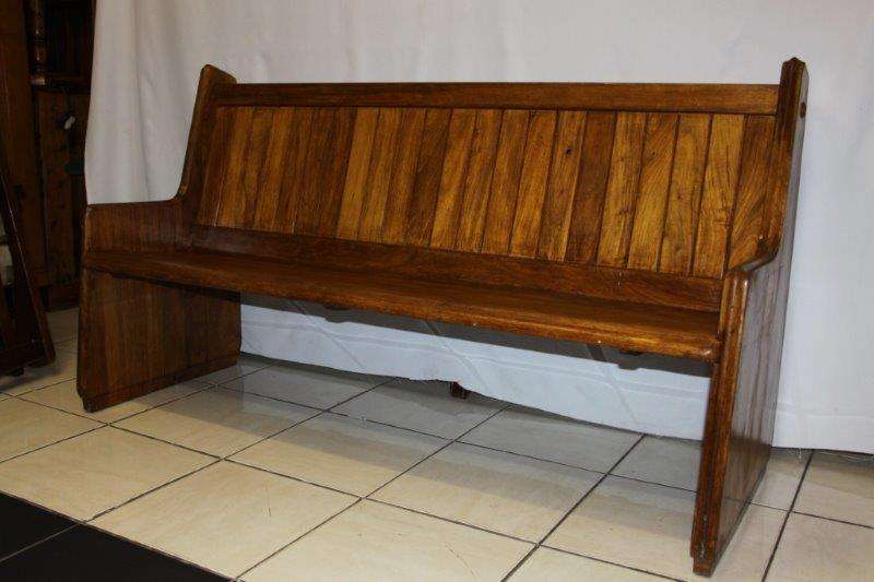A STUNNING, EXCEPTIONAL VINTAGE SOLID TEAK CHAPEL BENCH IN EXCELLEN CONDITION!!! AWESOME!!!