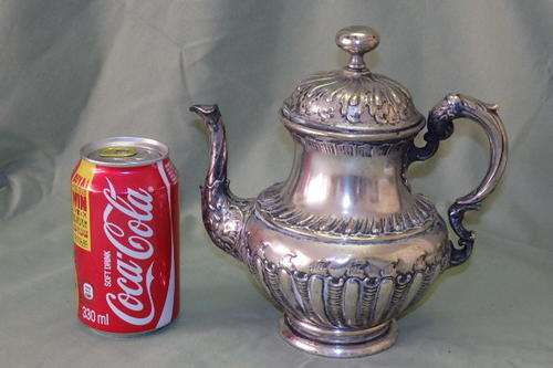 AN EXCEPTIONALLY RARE ANTIQUE (1872 TO 1890) SILVER PLATED TEA/ COFFEE POT WITH SUPERB DETAILING