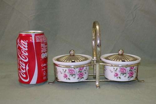 A FANTASTIC RARE VINTAGE (1965) ENOCH WEDGWOOD TUNSTALL LTD OF ENGLAND CONDIMENT SET ON A CARRY TRAY