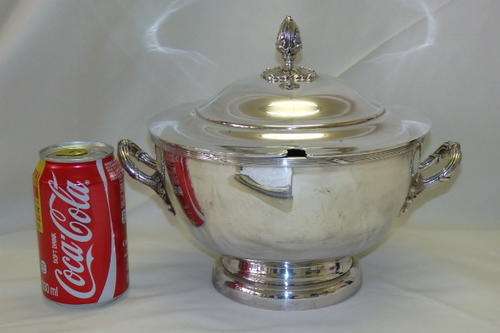 A SPECTACULAR VINTAGE MAPPIN & WEBB OF LONDON SILVER PLATED LIDDED DOUBLE HANDLED TUREEN