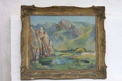 AN AMAZING ORIGINAL SIGNED  MIMI TOERIEN FRAMED OIL PAINTING!!! THE FRAME IS EXQUISITE!!!