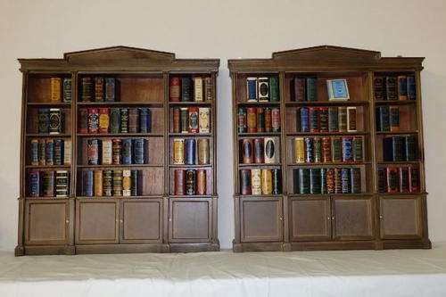 TWO INCREDIBLE DEL PRADO "THE MINIATURE CLASSIC LIBRARY" BOOKCASES WITH 97 MINIATURE VOLUMES