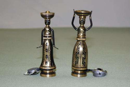 TWO INCREDIBLE AND RARE VINTAGE ORIGINAL "HANS TEPPICH" MINIATURE RELIGIOUS BIBLICAL FIGURINES