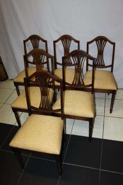 WOW!!! 6 MAGNIFICENT HEAVY SOLID UPHOLSTERED DINING CHAIRS IN GREAT CONDITION!!! bid/chair