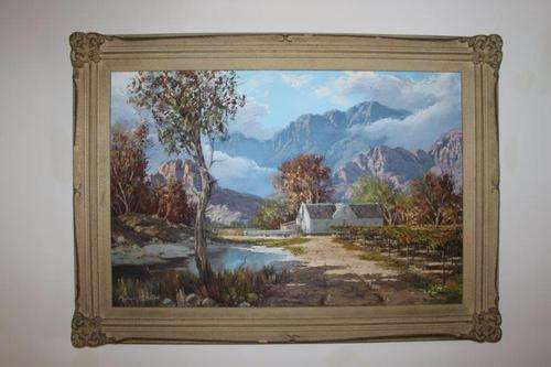 A LARGE (900x600) ORIGINAL SIGNED MICHAEL ALBERTYN OIL ON CANVAS PAINTING; A SPECTACULAR LANDSCAPE!!