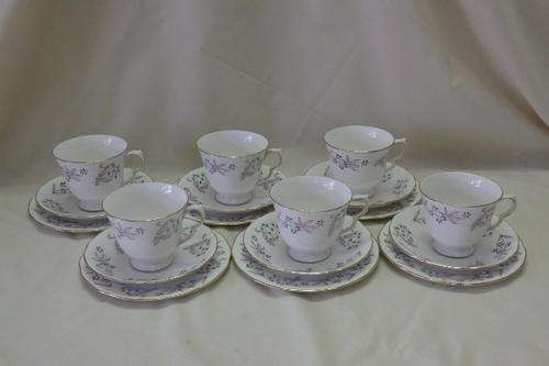 AN INCREDIBLE COLLECTION OF SIX VINTAGE RIDGWAY COLCLOUGH OF ENGLAND "WENTWORTH" PATTERN TRIO'S