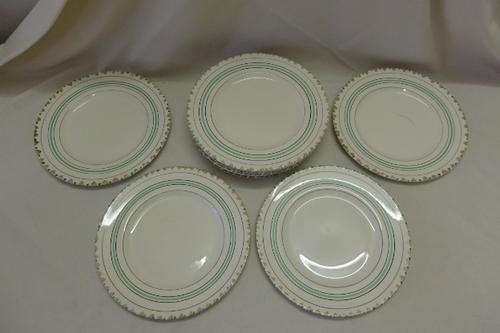 AN AWESOME SET OF 12 VINTAGE (1930 TO 1942) ART DECO MYOTT, SON & Co. BONE CHINA STARTER PLATES