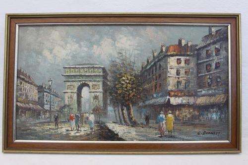 A STUNNING ORIGINAL CAROLINE BURNETT PARISIAN STREET SCENE OIL PAINTING IN A STUNNING SIMPLE FRAME!