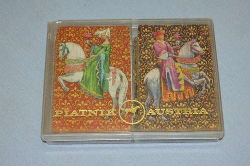 A WONDERFUL VINTAGE SET (OF TWO DECKS/PACKS) OF PIATNIK OF AUSTRIA PLAYING CARDS