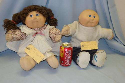 TWO AWESOME VINTAGE (c1980's) PUMPKIN PATCH KIDS INCLUDING "AGNUS" AND "HECTER" bid/doll