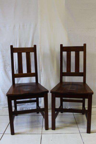 TWO HEAVY SOLID TEAK DINING CHAIRS IN EXCELLENT CONDITION!!! bid/chair