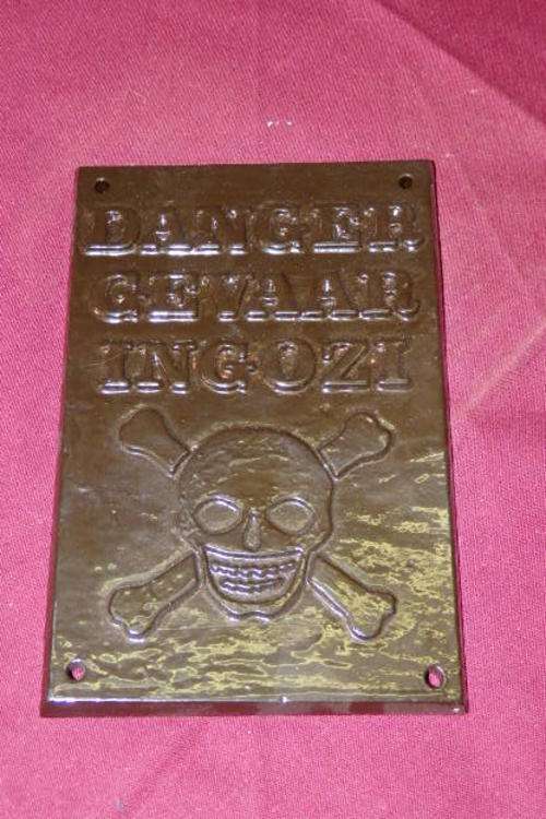 AN AWESOME "BLACK" CAST METAL (ALUMINIUM) DANGER. GEVAAR/ INGOSI WARNING SIGN