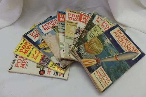 TEN INCREDIBLE AND HUGELY COLLECTABLE (VINTAGE) POPULAR MECHANICS REFERENCE BOOKS bid/book