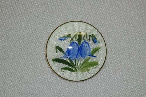 A STUNNING RARE VINTAGE (c1950's) OPRO "NORWAY STERLING" HAND PAINTED ENAMELLED FLORAL BROOCH