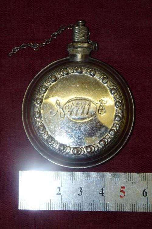 AN INCREDIBLY RARE VINTAGE (GERMAN) No. 4711 COLOGNE METAL PERFUME FLASK/ BOTTLE