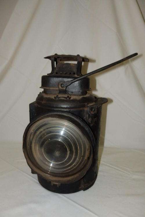 A FANTASTIC AND RARE ANTIQUE "THE ADLAKE NON-SWEATING LAMP" LONDON RAILWAY LANTERN
