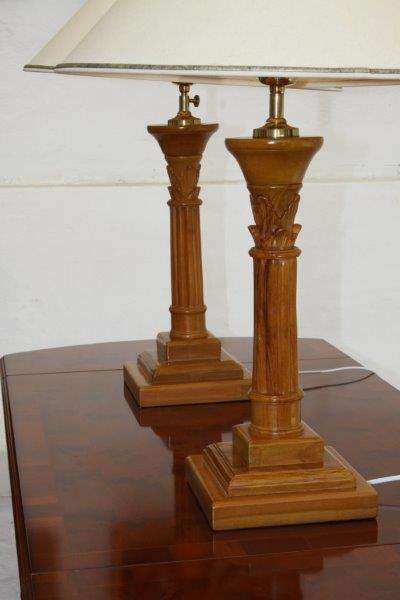 WOW!!! EXQUISITE EXPENSIVE HAND CARVED SOLID TABLE LAMPS IN GREAT CONDITION! bid/lamp