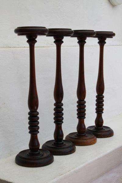 WOW!!! FOUR GORGEOUS FECHTERS of KNYSNA BLACKWOOD SIDE TABLES! MAGNIFICENT RARE FURNITURE! bid/table