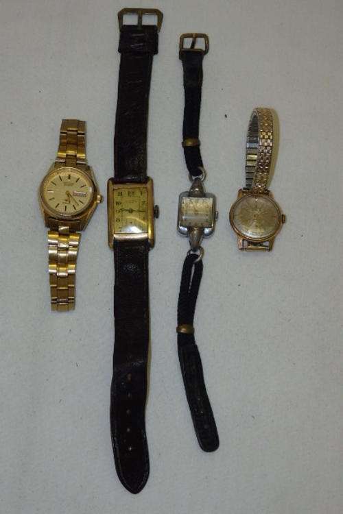 AN AWESOME COLLECTION OF FOUR VINTAGE LADIES WRIST WATCHES FOR RESTORATION OR SPARES bid/watch
