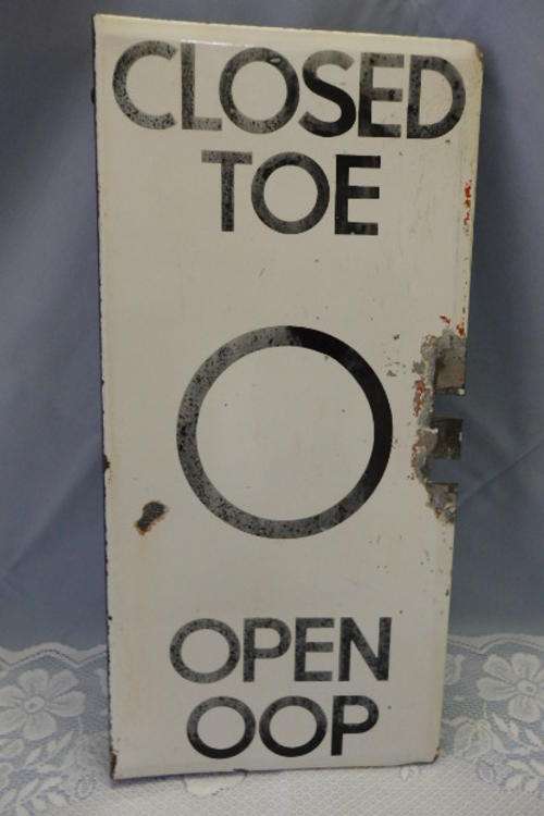 A RARE & STUNNING VINTAGE SOUTH AFRICAN RAILWAY ENAMEL OPEN / CLOSED SIGN - ORIGINAL & AWESOME!!!
